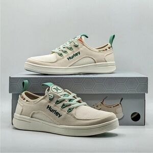Hurley Cream and Green Casual Shoes Size 9